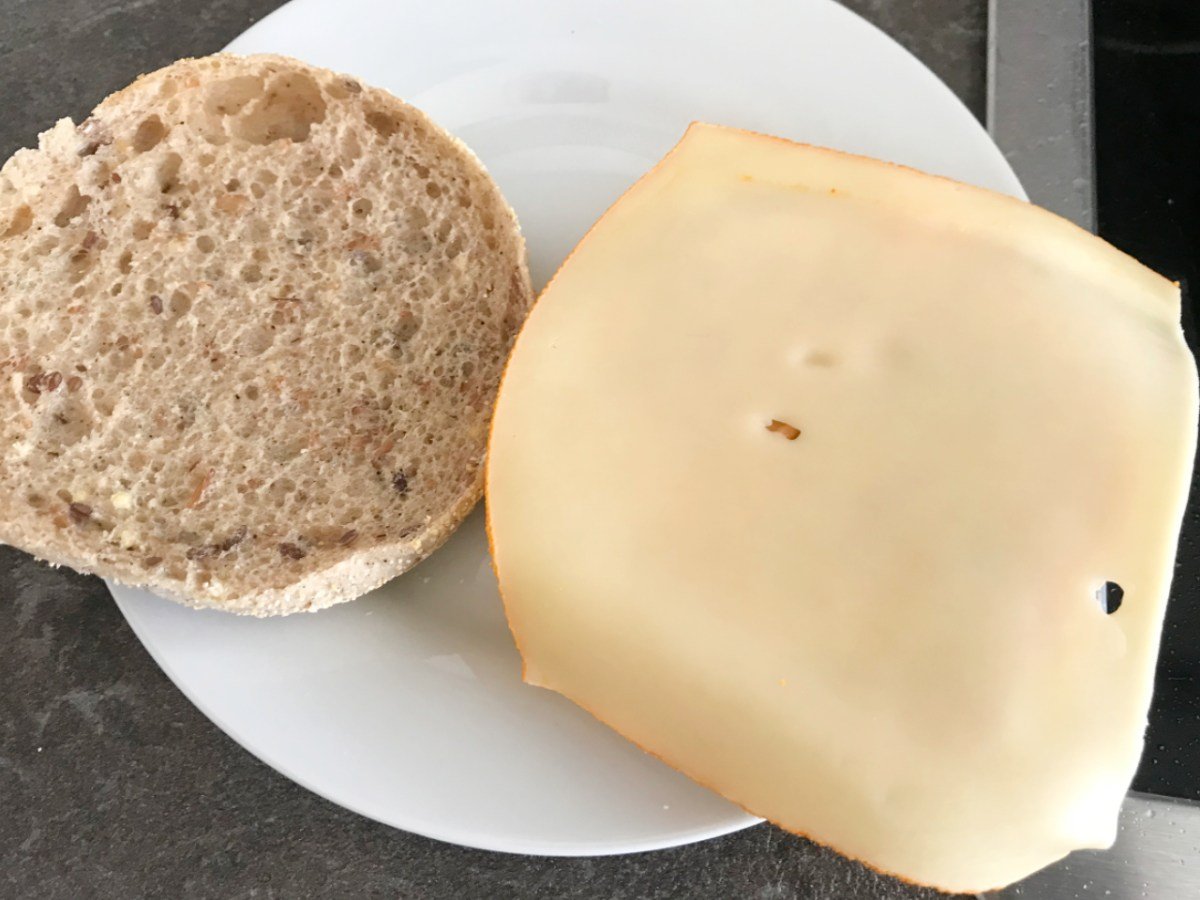 Cheese on English muffin