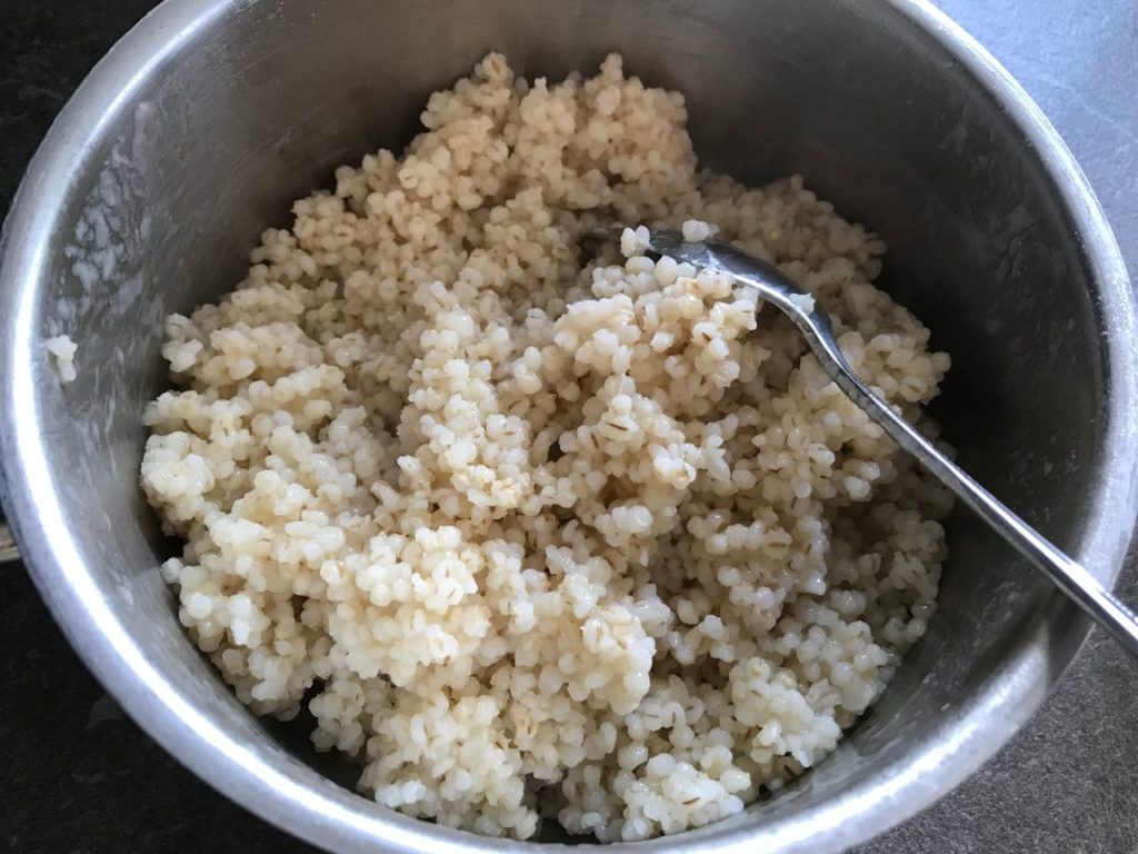 Cooked Barley in pot