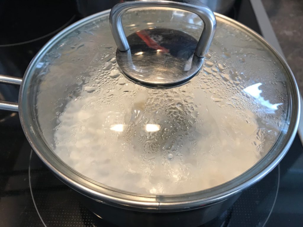 barley simmering in pot