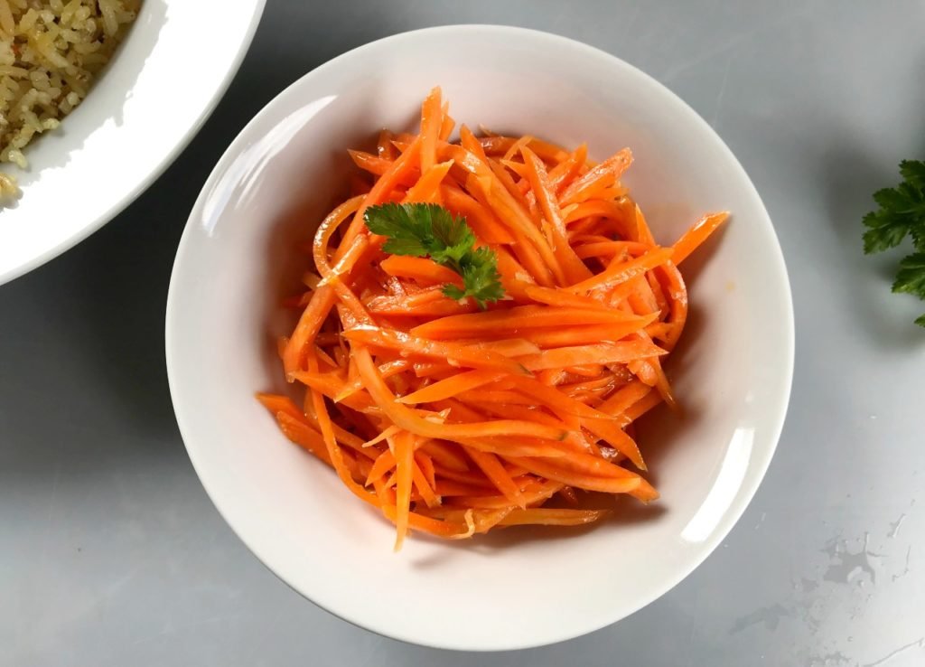 Serve korean spiced carrot salad