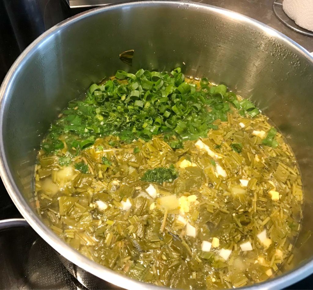 Add chopped green onions