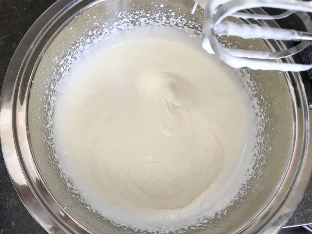 Whip heavy whipping cream and sugar