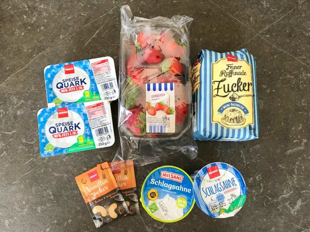 Ingredients for German quark dessert