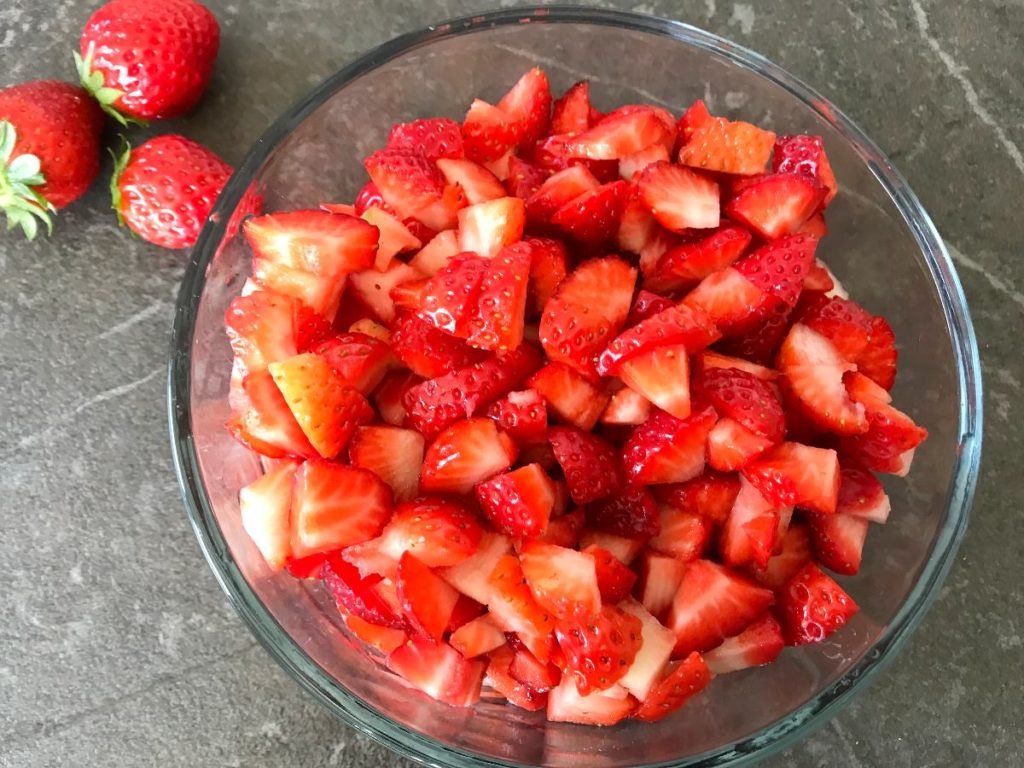 Cut strawberries