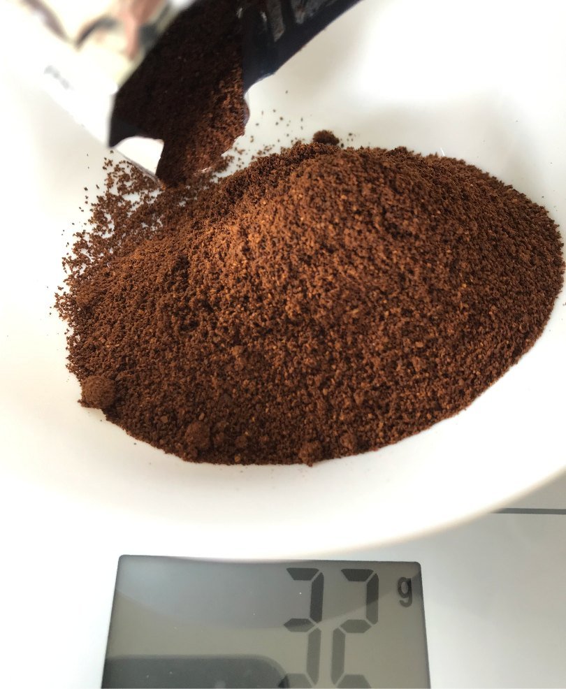 Use a scale to measure amount of coffee