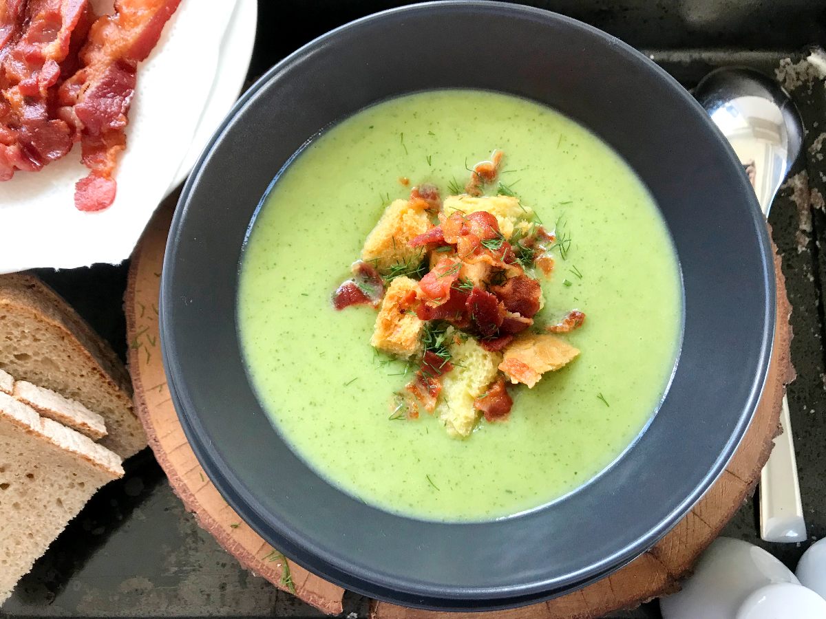 Zucchini Soup in bowl