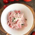 Tomato salad in serving bowl