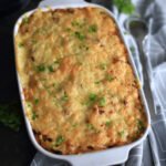 Scalloped potatoes in a baking dish
