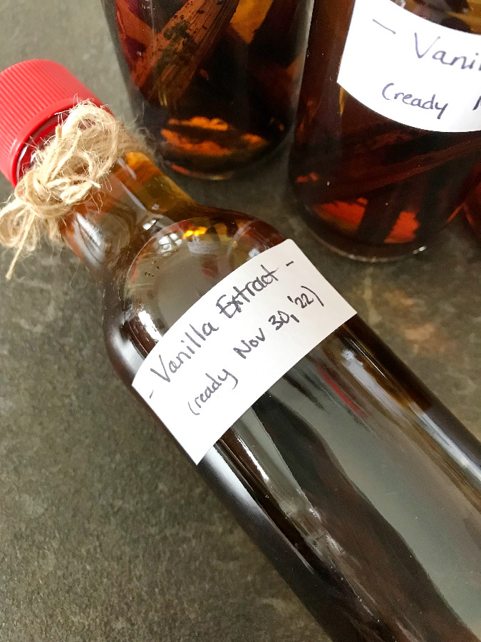 Homemade Vanilla Extract in a bottle