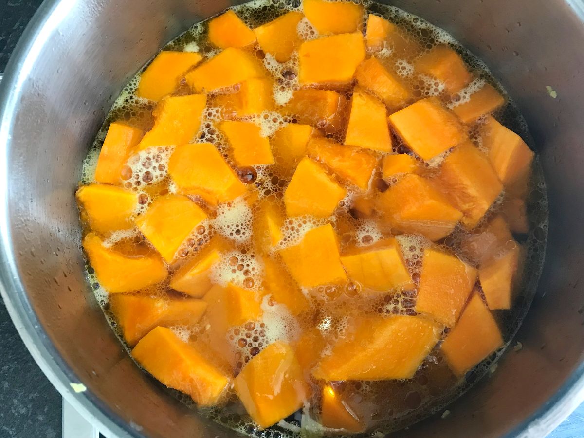 Creamy Red Kuri Squash Soup (Hokkaido Pumpkin) - emkayskitchen