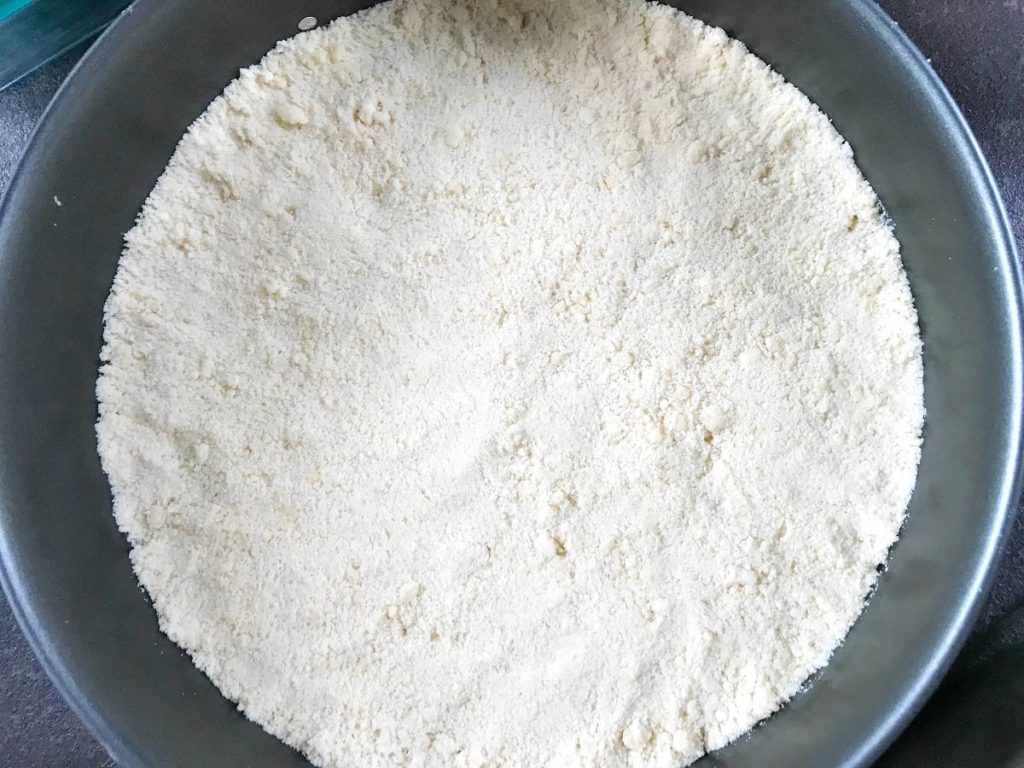 Crumble mixture spread evenly in spring form pan