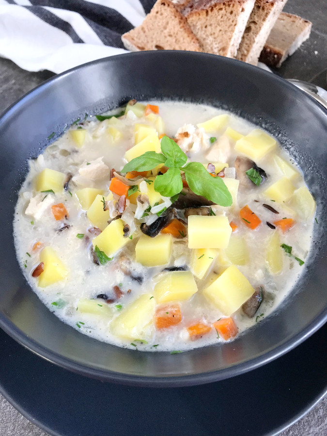 Mushroom & Wild Rice Soup (Ready in 20 Minutes) - Plain Chicken