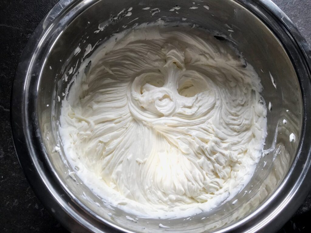 Mascarpone Cream for Dessert in a bowl