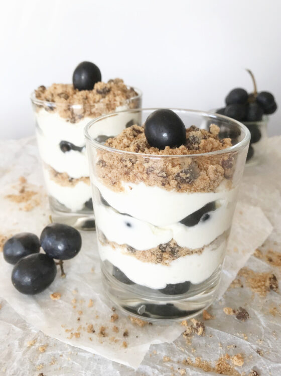 German Mascarpone Dessert with Grapes - emkayskitchen