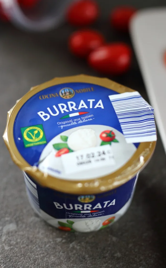 Burrata Cheese in a container
