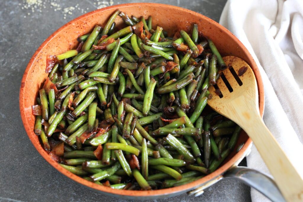 Crack Green Beans in a skillet.