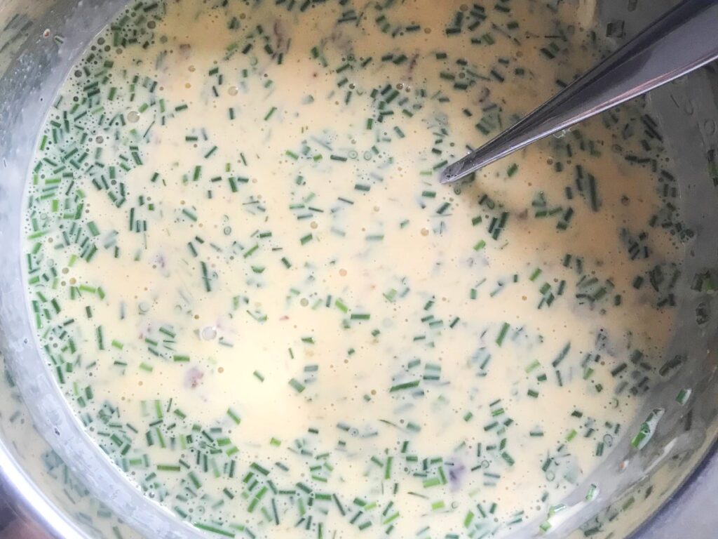 Quiche Lorraine Filling in a bowl.