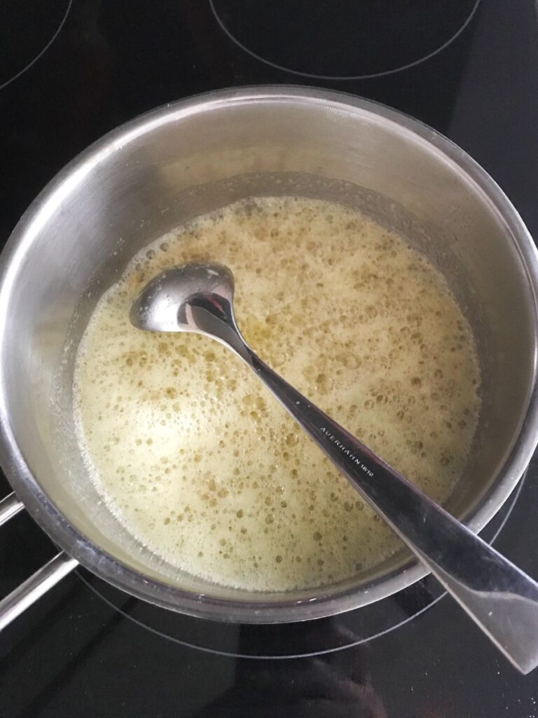 Foaming oil and butter when toasting orzo