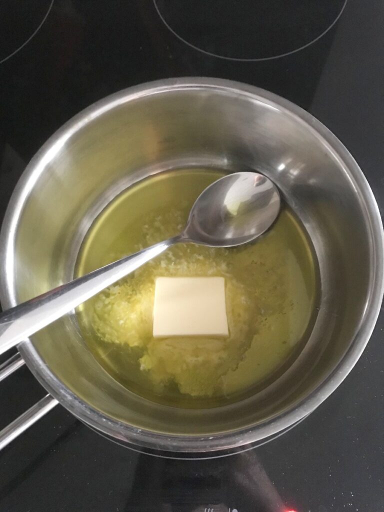 Heating oil and butter for orzo rice