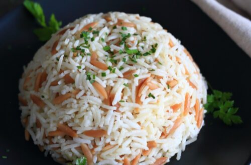 Orzo Rice Turkish Rice served on a plate