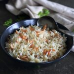 Turkish orzo rice served in a bowl.