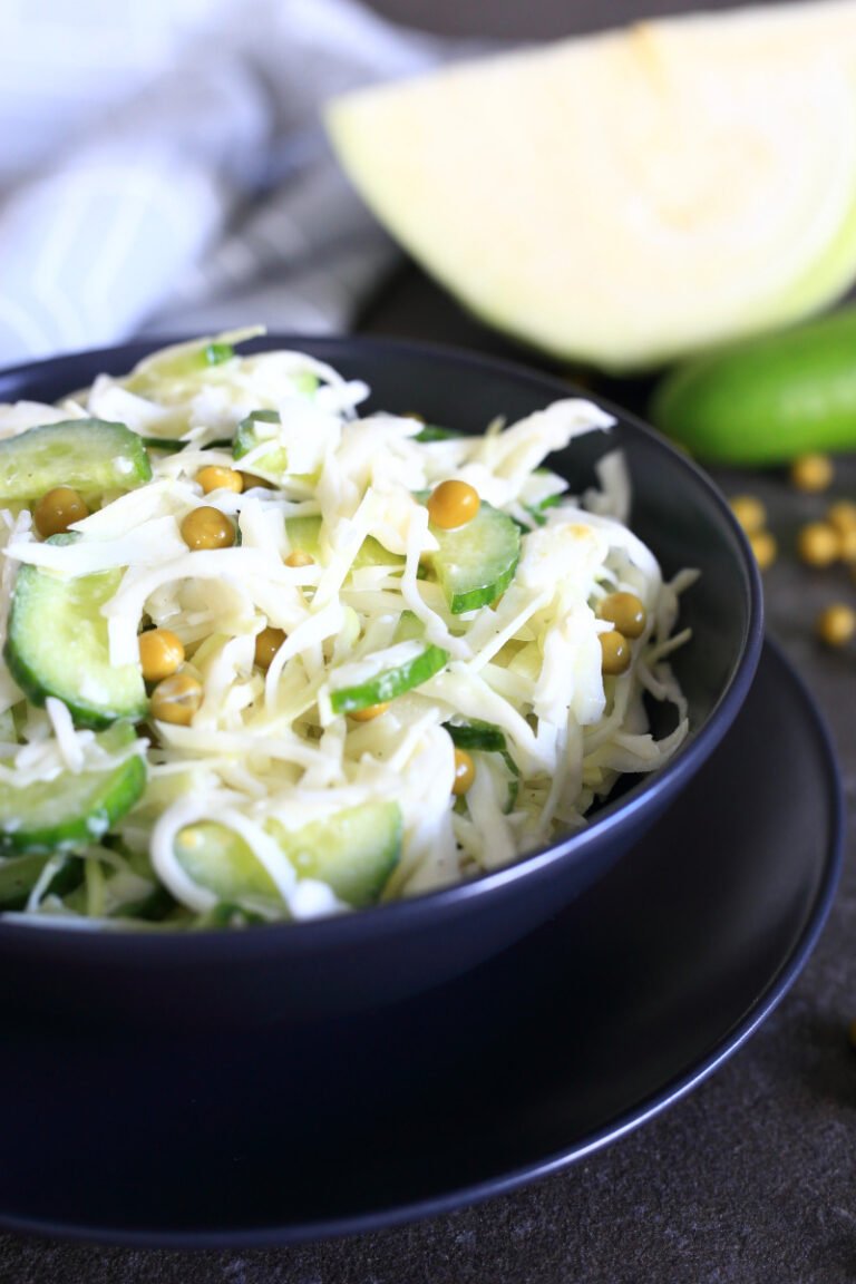 Cabbage Cucumber Salad served in a bowl