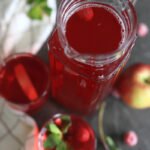 Apple raspberry Kompot in a pitcher