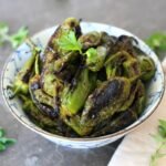 Grilled peppers in a serving bowl