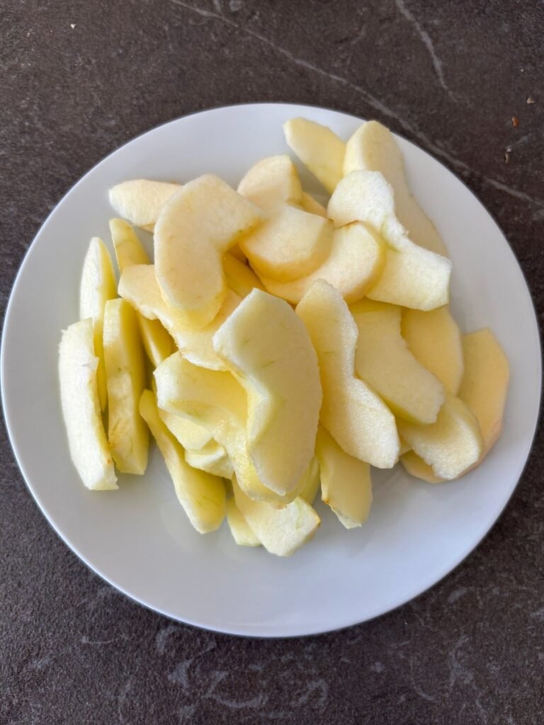 Sliced apples on a plate