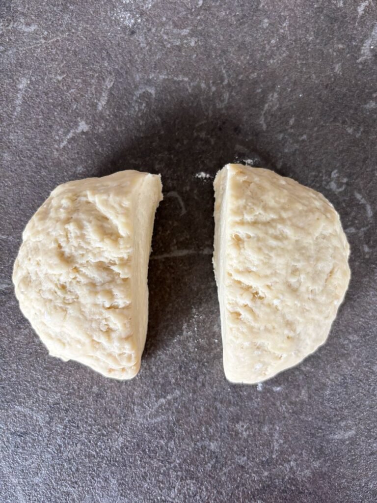 Flammkuchen dough divided