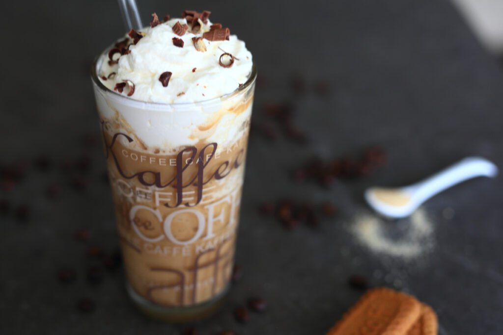 Instant coffee frappe served in a tall glass